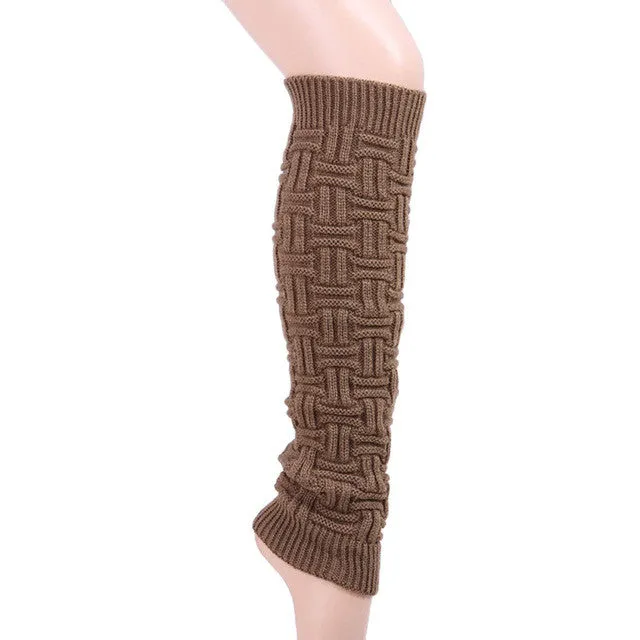 2016 winter thick warm women knitted leg warme stop cold make you wormer suit girls legwarmers stylish socks polainas #654 SM6