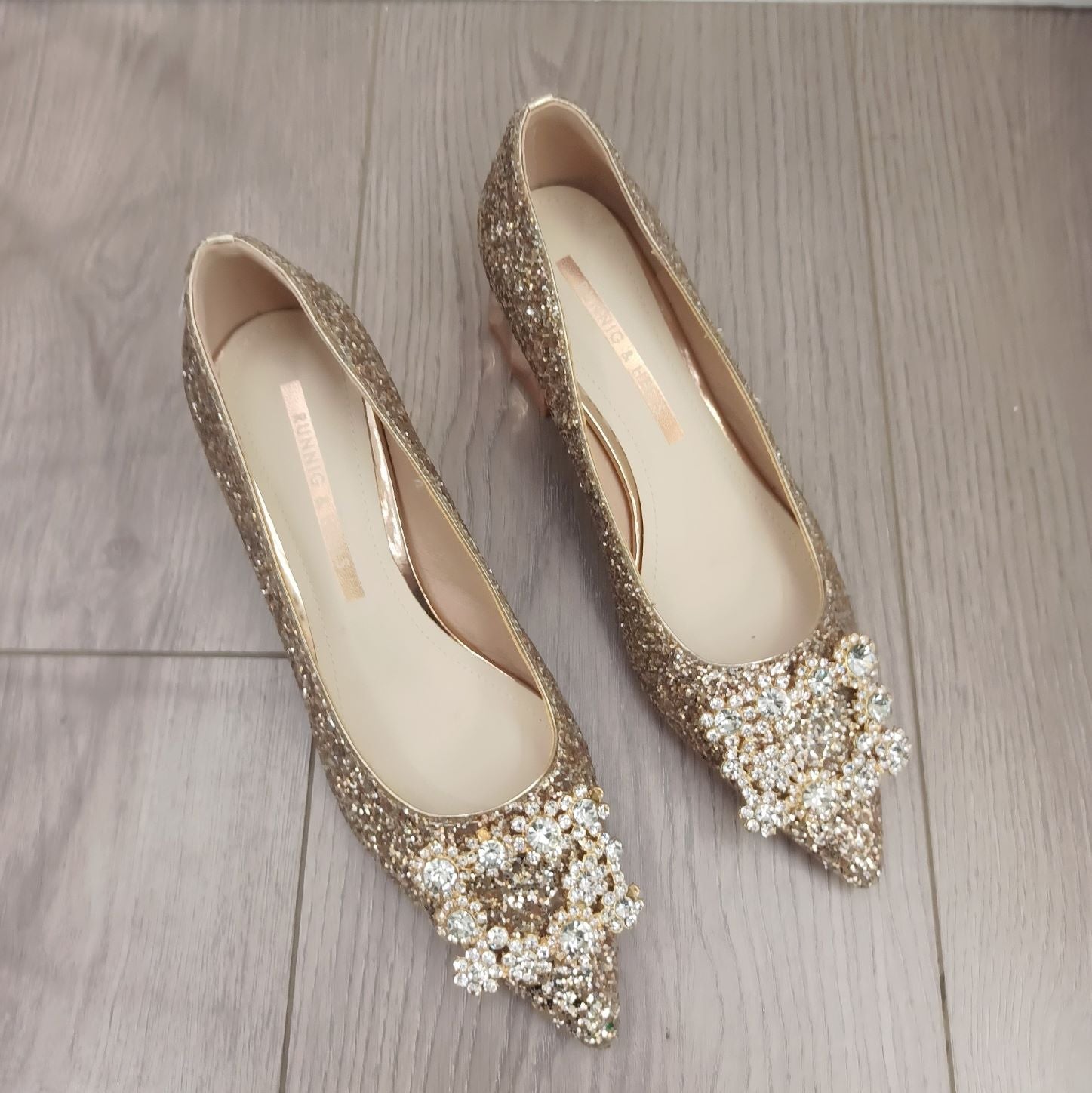 2023 Spring New Women's Single Shoes Luxury Pointed Sequins Rhinestone Crystal Bowknot High Heeled Wedding Party Shoes