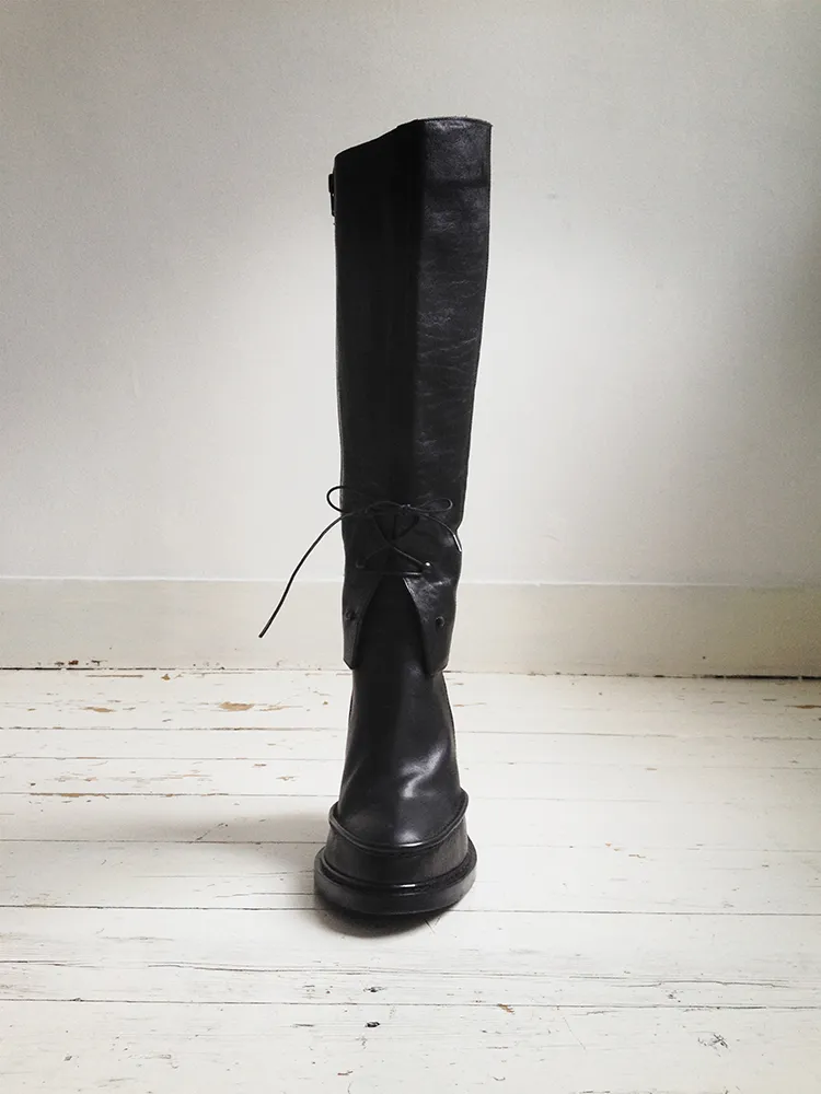 Ann Demeulemeester black leather chaps