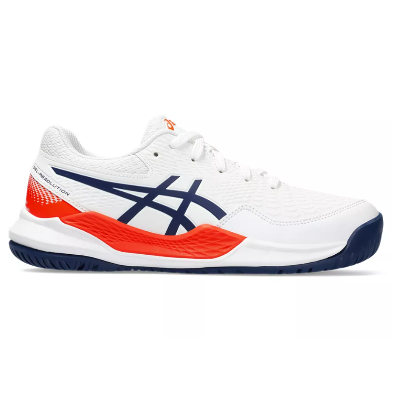 Asics Gel Resolution 9 GS Kids Tennis Shoes - White/Blue Expanse