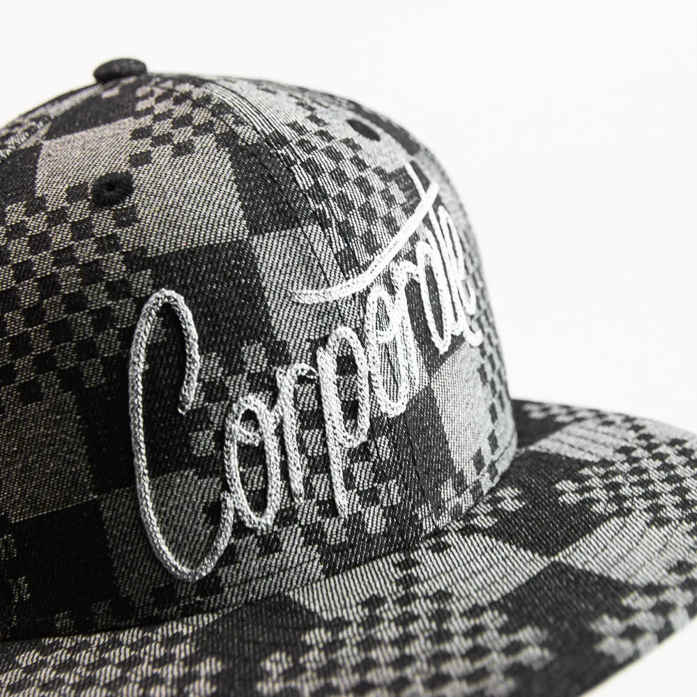 Corporate Fitted Cap (Black Checkerboard)