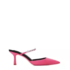 Delphine 65 Logo Strap Mule, Pink