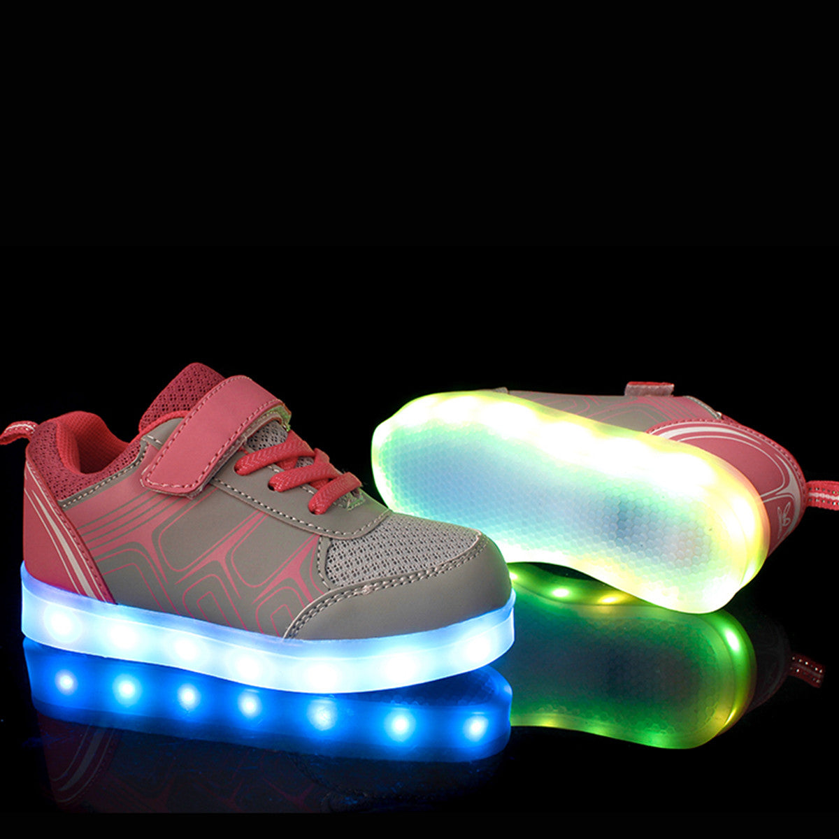 DoGeek Kids Light Up Shoes Mesh Net Design, for Boys and Girls, 7 Colors LED Light, Rechargeable (Choose Half Size Up)