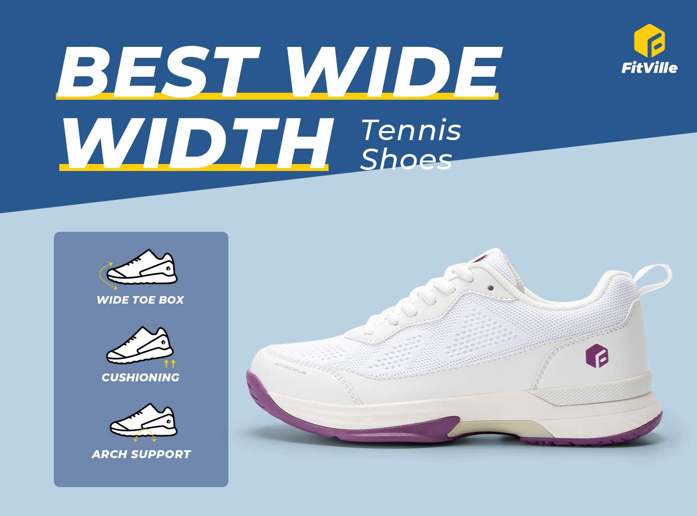 FitVille Women's Amadeus Tennis & Pickleball Court Shoes V2