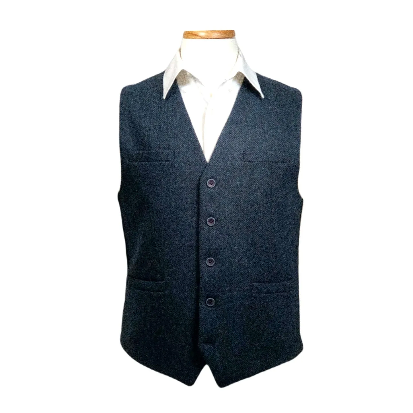 Herringbone Wool Blend Tweed Vest [6 Colors]