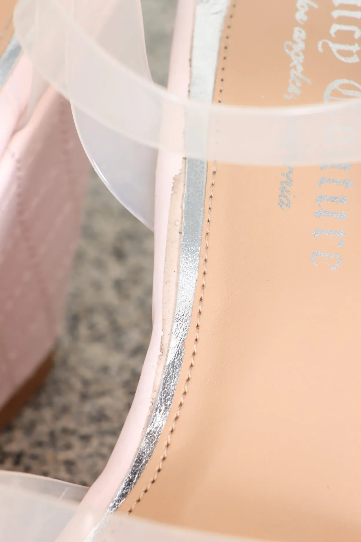 JUICY COUTURE Pink Jelly Wedge Heels (6.5)