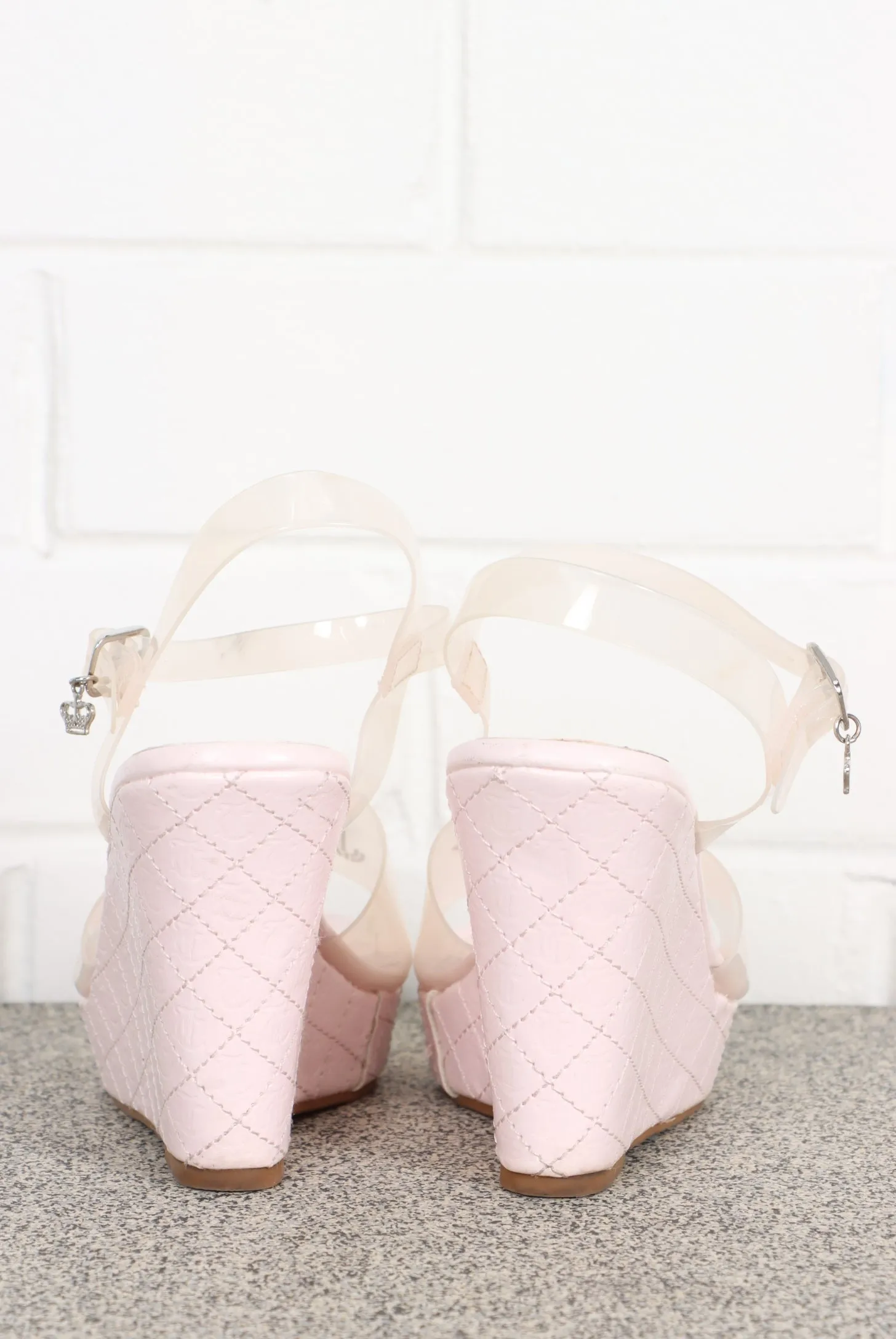 JUICY COUTURE Pink Jelly Wedge Heels (6.5)