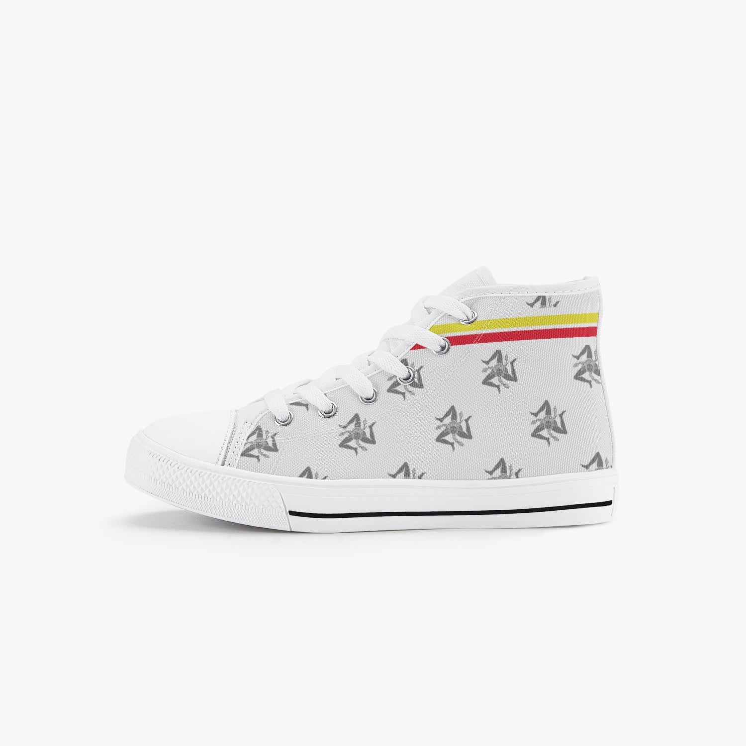 Kid’s High-Top Shoes Siclian pattern white