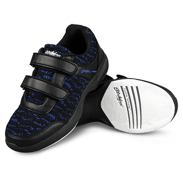 KR Strikeforce Youth Flyer Mesh Lite Velcro Black Royal Bowling Shoes