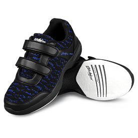 KR Strikeforce Youth Flyer Mesh Lite Velcro Black Royal Bowling Shoes