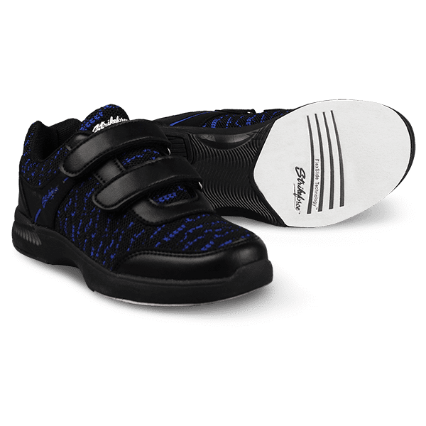 KR Strikeforce Youth Flyer Mesh Lite Velcro Black Royal Bowling Shoes