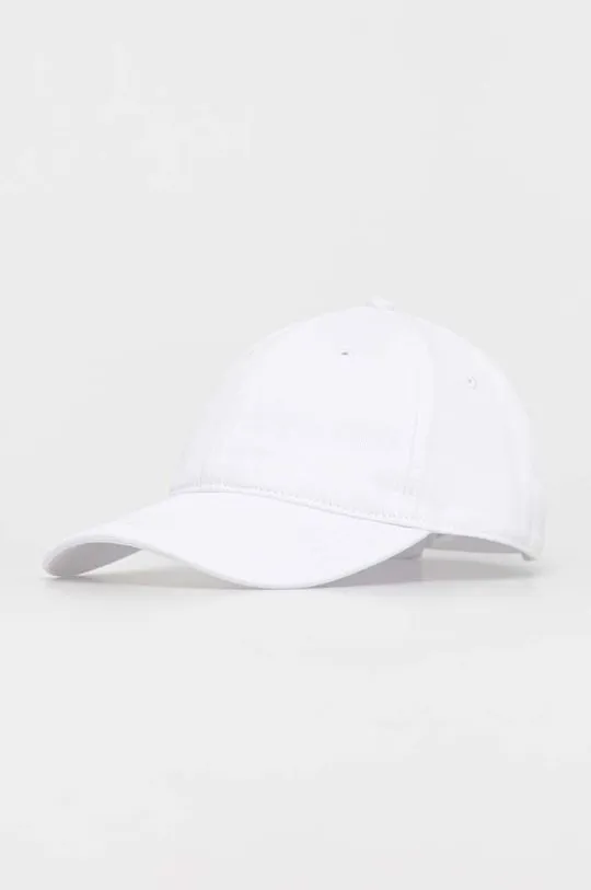 Lacoste cotton baseball cap white color smooth