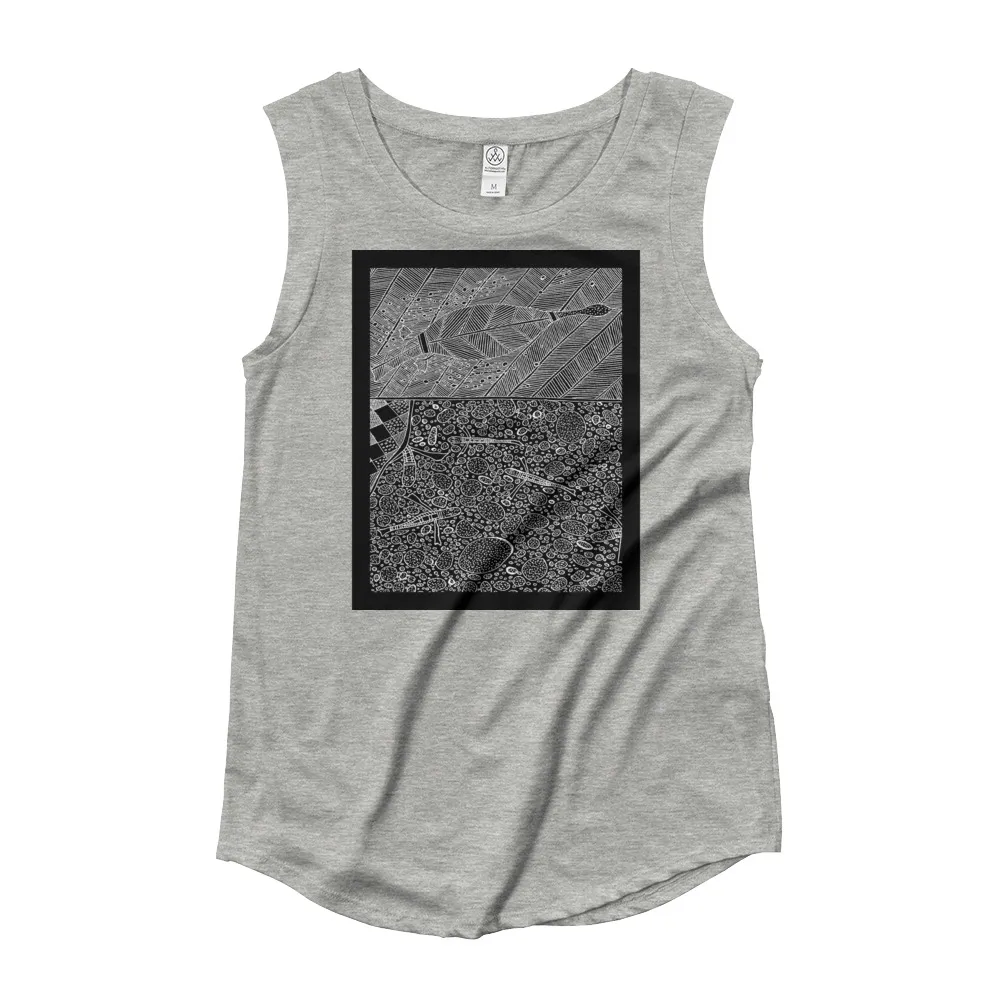 Ladies’ Cap Sleeve T-Shirt Barton Springs Cormorant Story