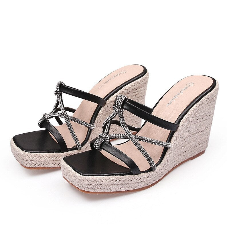 Open toe Fashion Ladies Party Shoes Brand Women Pumps Wedge