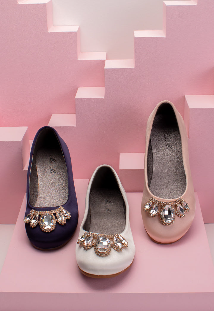 Rhinestone Embellished Flat Shoes