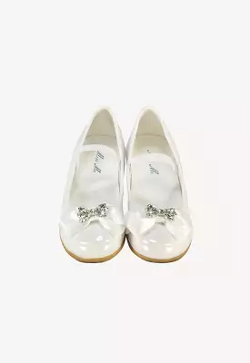 Satin Ribbon With Crystals Flat Shoes