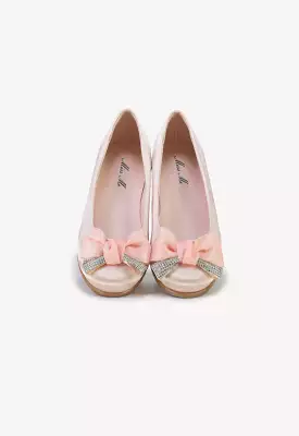 Shiny Satin Double Ribbon Shoes