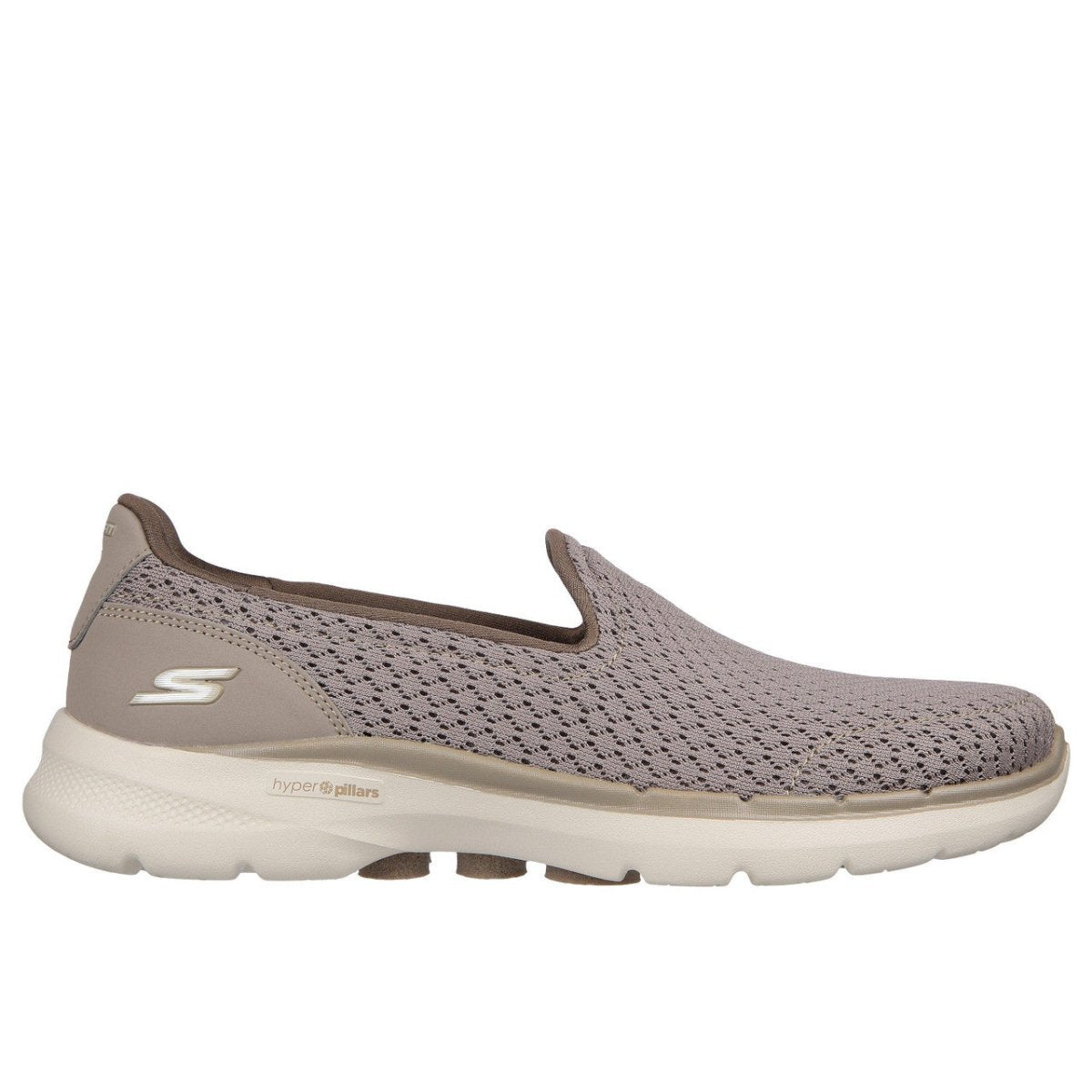 SKECHERS WOMEN'S GOWALK 6 TAUPE WALKING SLIP-ON SHOE