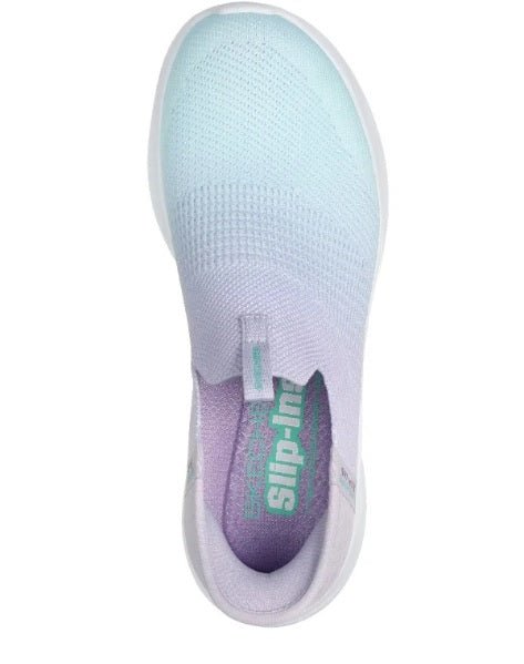 SKECHERS WOMEN'S ULTRA FLEX 3.0 BEAUTY BLEND NAVY/LAVENDER SLIP ON SHOES