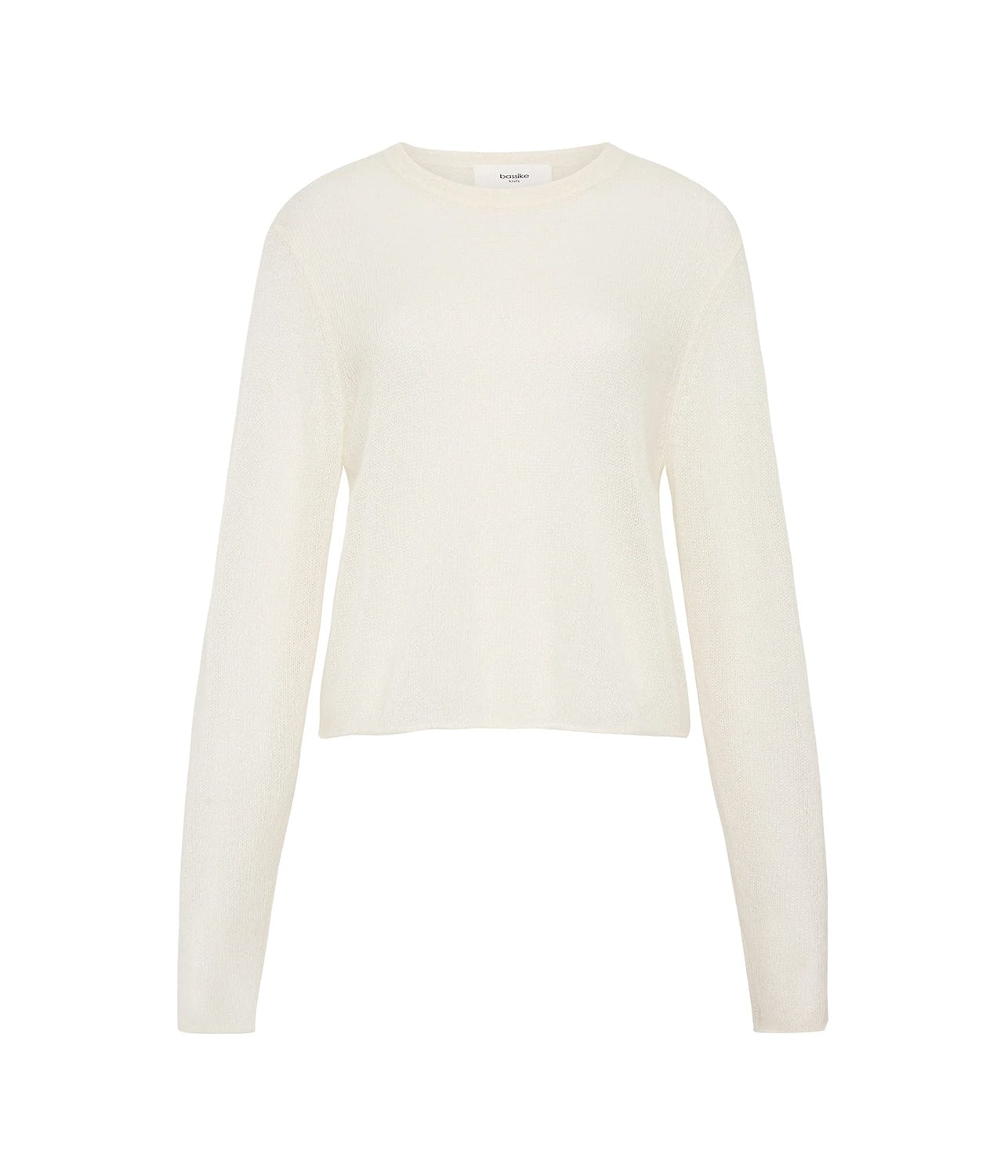 SUPERFINE MOHAIR CROPPED KNIT- NATURAL