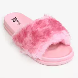 Teen Girls Fur Slipper CL-21-Pink