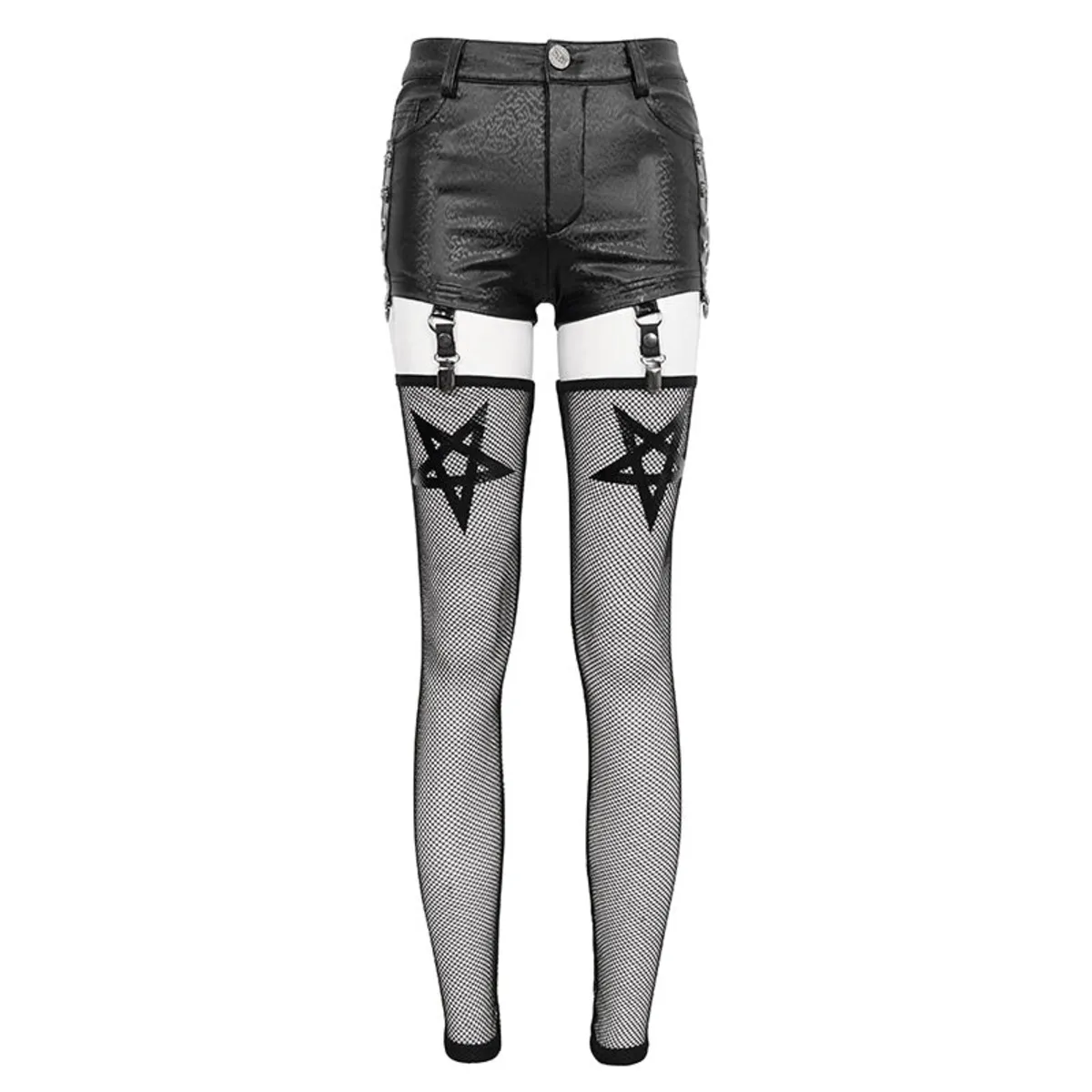 women's shorts DEVIL FASHION - STARLET SHORTS WITH FISHNET LEGWARMERS - PT162  -  Metal-shop